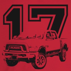 2017 Power Wagon Three Quarter Angle View With Year Light Color T Shir