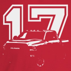 2017 Power Wagon Three Quarter Angle View With Year Dark Color T Shirt