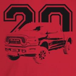 2020 Power Wagon Three Quarter Angle View With Year Light Color T Shir