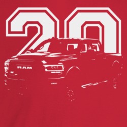 2020 Power Wagon Three Quarter Angle View With Year Dark Color T Shirt