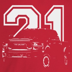 2021 Power Wagon Three Quarter Angle View With Year Dark Color T Shirt