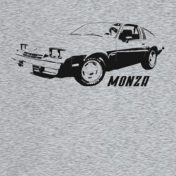 1975 Monza Three Quarter Angle View With Model Name Light Color T Shir