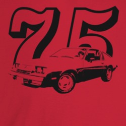 1975 Monza Three Quarter Angle View With Year Light Color T Shirt