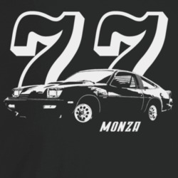 1977 Monza Three Quarter Angle View With Year And Model Name Dark Colo