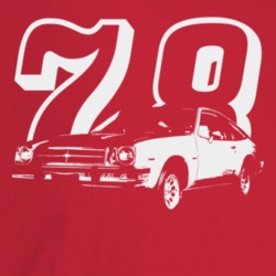 1978 Monza Three Quarter Angle View With Year Dark Color T Shirt