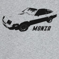 1979 Monza Three Quarter Angle View With Model Name Light Color T Shir