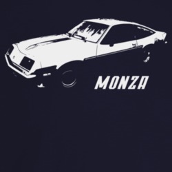 1979 Monza Three Quarter Angle View With Model Name Dark Color T Shirt