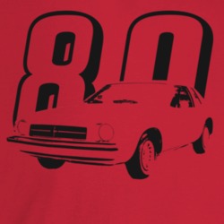 1980 Monza Three Quarter Angle View With Year Light Color T Shirt