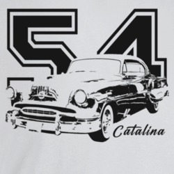 1954 Catalina Three Quarter Angle View With Year And Model Name Light 