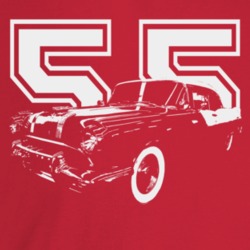 1955 Catalina Three Quarter Angle View With Year Dark Color T Shirt