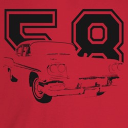 1958 Catalina Three Quarter Angle View With Year Light Color T Shirt