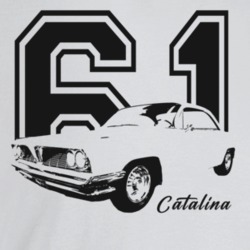 1961 Catalina Three Quarter Angle View With Year And Model Name T Shirt