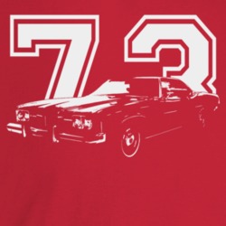 1973 Catalina Three Quarter Angle View With Year Dark Color T Shirt