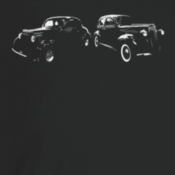 1937 4 Door Sedan & 1938 Business Coupe Three Quarter Angle View D