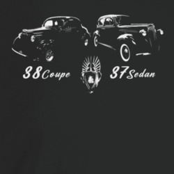 1937 4 Door Sedan & 1938 Business Coupe Three Quarter Angle View W