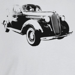 1937 4 Door Sedan Three Quarter Angle View Light Color T Shirt