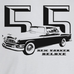 1955 New Yorker Deluxe Three Quarter Angle View With Year And Model Na