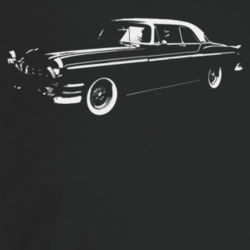 1955 New Yorker Deluxe Three Quarter Angle View Dark Color T Shirt