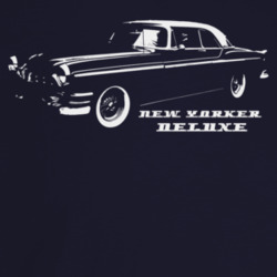 1955 New Yorker Deluxe Three Quarter Angle View With Model Name Dark C