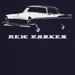 1956 New Yorker Deluxe Three Quarter Angle View With Model Name Dark C