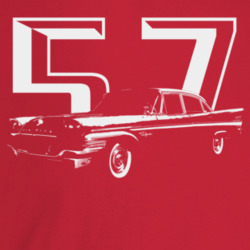 1957 New Yorker Three Quarter Angle View With Year Dark Color T Shirt