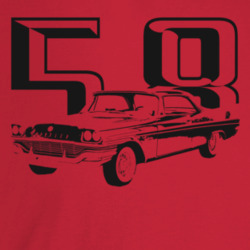 1958 New Yorker Three Quarter Angle View With Year Light Color T Shirt
