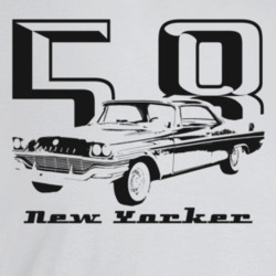 1958 New Yorker Three Quarter Angle View With Year And Model Name Ligh