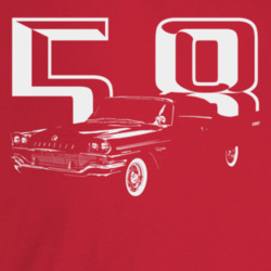 1958 New Yorker Three Quarter Angle View With Year Dark Color T Shirt