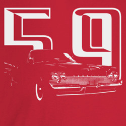 1959 New Yorker Three Quarter Angle View With Year Dark Color T Shirt