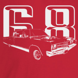 1968 New Yorker Three Quarter Angle View With Year Dark Color T Shirt