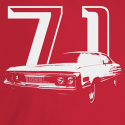 1971 New Yorker Three Quarter Angle View With Year Dark Color T Shirt