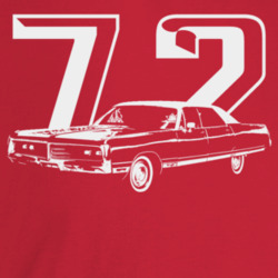 1972 New Yorker Three Quarter Angle View With Year Dark Color T Shirt