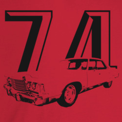 1974 New Yorker Three Quarter Angle View With Year Light Color T Shirt