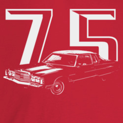 1975 New Yorker Three Quarter Angle View With Year Dark Color T Shirt