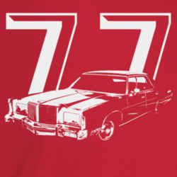 1977 New Yorker Three Quarter Angle View With Year Dark Color T Shirt