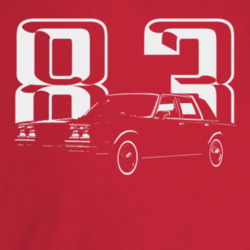 1983 New Yorker Three Quarter Angle View With Year Dark Color T Shirt