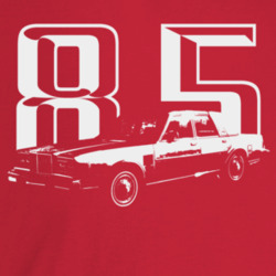 1985 New Yorker Three Quarter Angle View With Year Dark Color T Shirt