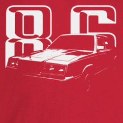 1986 New Yorker Three Quarter Angle View With Year Dark Color T Shirt