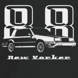 1988 New Yorker Three Quarter Angle View With Year And Model Name T Shirt