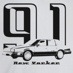 1991 New Yorker Three Quarter Angle View With Year And Model Name T Shirt