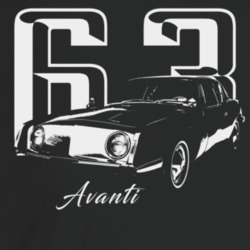 1963 Avanti Three Quarter Angle View With Year And Model Name T Shirt