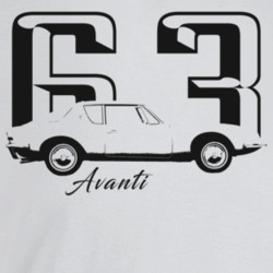 1963 Avanti Side Angle View With Year And Model Name T Shirt