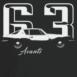 1963 Avanti Side Angle View With Year And Model Name T Shirt