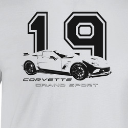 2019 Grand Sport Three Quarter Angle View With Year And Model Name T Shirt