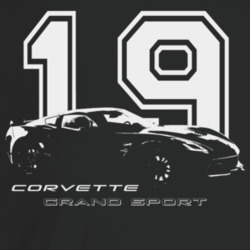 2019 Grand Sport Three Quarter Angle View With Year And Model Name Tshirt