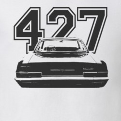 1966 CHEVY BEL AIR Faded Look Rear View Black Graphic With Engine Ligh