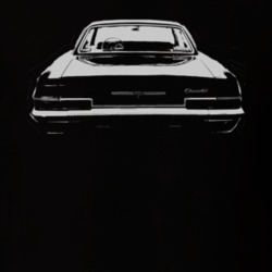 1966 CHEVY BEL AIR Faded Look Rear View White Graphic Dark T Shirt
