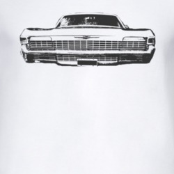 1968 CHEVY IMPALA SS Faded Look Grill View Black Graphic Light T Shirt