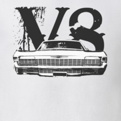 1968 CHEVY IMPALA SS Faded Look Grill View Black Graphic With V8 Light