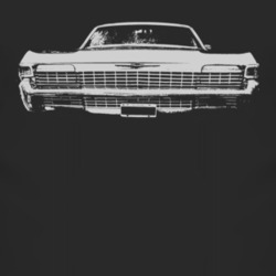 1968 CHEVY IMPALA SS Faded Look Grill View White Graphic Dark T Shirt